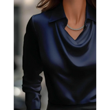 Babe Beachwear Satin Glam Girl Cowl Neck Blouse sleeveless satin shirt with elegant drape