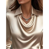 Babe Beachwaer Satin Glam Girl Cowl Neck Blouse sleeveless shirt in shiny satin fabric