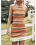 Trendsi Sexy Boho Beach Mini Dress with geometric patterns and fringe trim perfect for summer