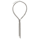 Trendsi sexy twisted long tassel necklace with silver multiple strands and adjustable clasp