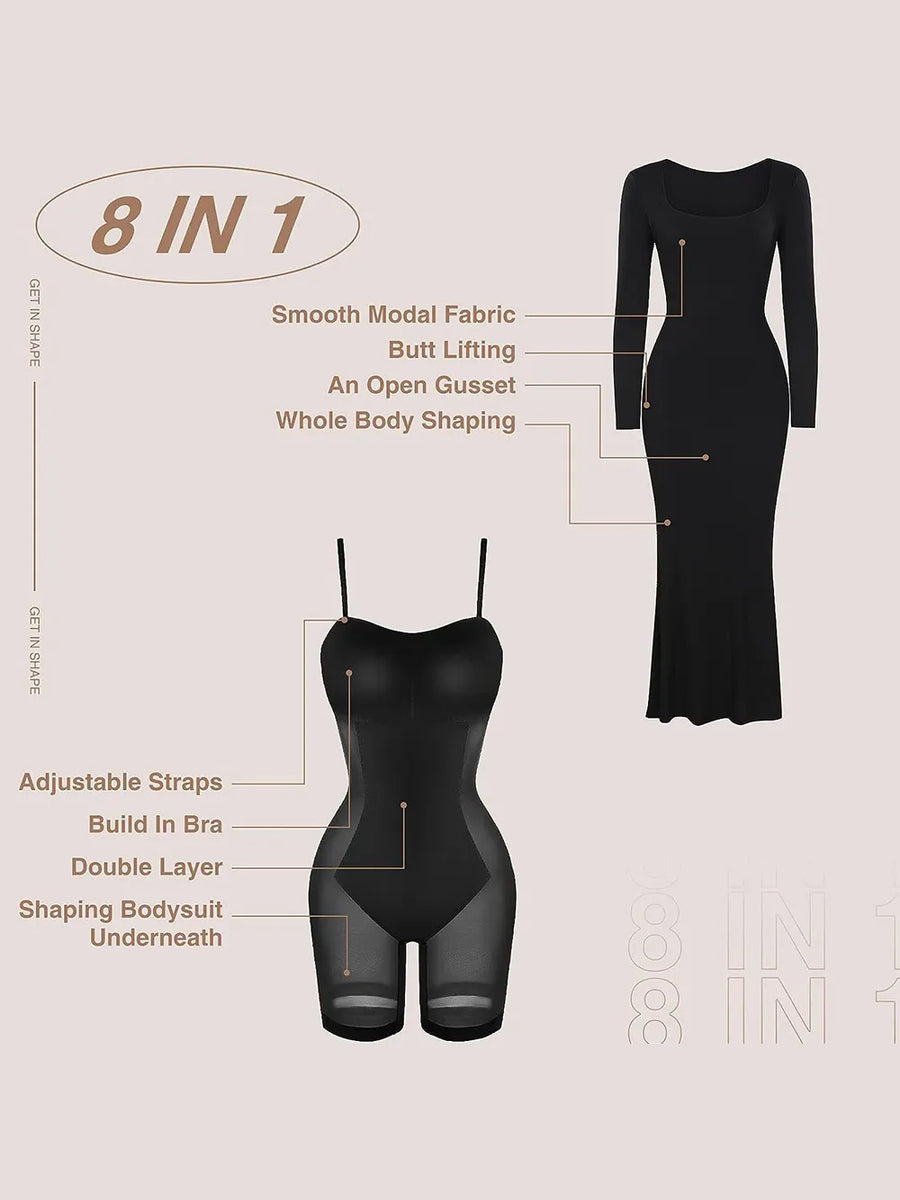 Trendsi Shapewear Maxi Dress with smooth modal fabric butt lifting and whole body shaping features