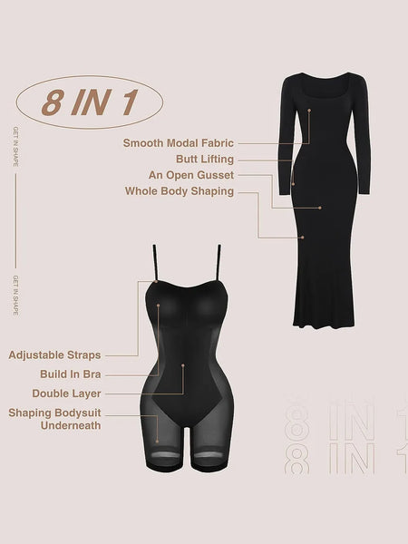 Trendsi Shapewear Maxi Dress with smooth modal fabric butt lifting and whole body shaping features