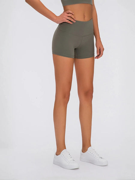 Olive green stitch active shorts for a stylish workout look in Crush Your Workout collection
