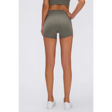 Olive green stitch active shorts for workouts from Crush your Workout in Stylish Stitch Active Shorts