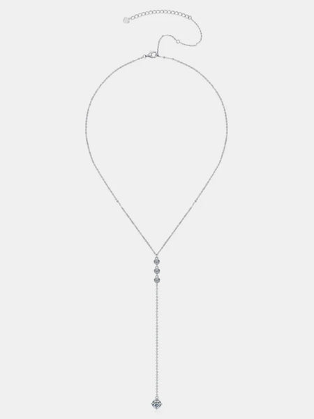 Babe Beachwaer 1.3 carat drop necklace with delicate silver chain and sparkling gemstones
