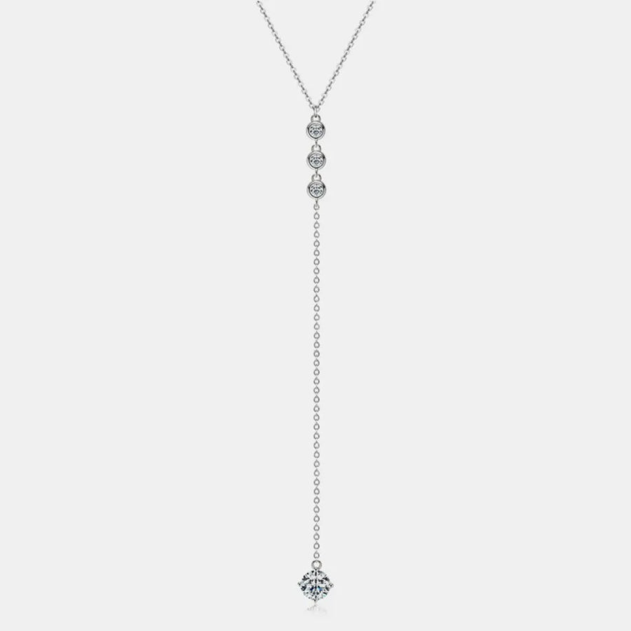 1.3 carat drop necklace with silver chain and sparkling gemstone drop from Babe Beachwaer