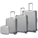 Babe Beachwear Rose Gold 4 piece travel suitcase set with four hard shell spinner luggage pieces