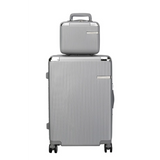 Babe Beachwear Hard Case 2 Piece Carry On Luggage set in silver with textured finish and wheels