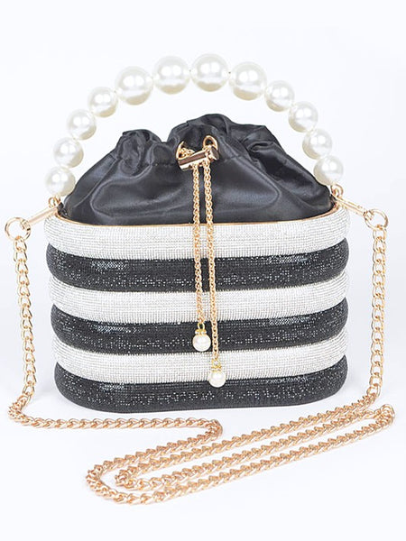 Pearl Handle Rhinestone Bucket Clutch - Beach Babes Beachwear - Fort Lauderdale