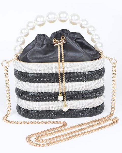 Pearl Handle Rhinestone Bucket Clutch - Beach Babes Beachwear - Fort Lauderdale