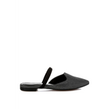Babe Beachwear black sparkling glitter mules for women with pointed toe and back strap