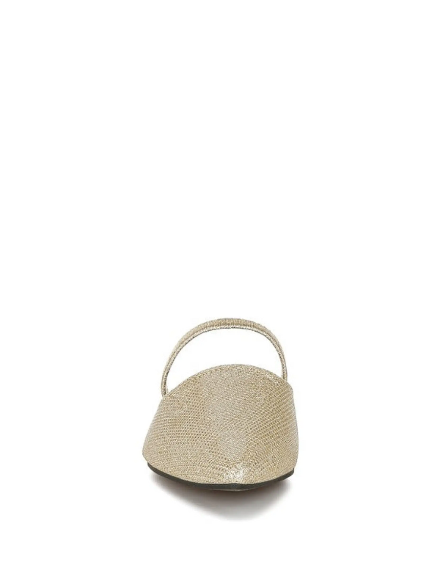 Babe Beachwear sparkling glitter mules for women in gold with open back and pointed toe