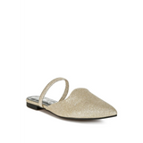 Babe Beachwear sparkling glitter mules for women in gold with pointed toe and slingback strap