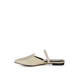 Babe Beachwear sparkling glitter mules for women in gold with pointed toe and low heel