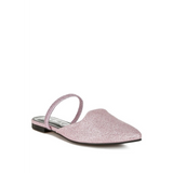 Babe Beachwear sparkling glitter mules for women in pink with pointed toe and slingback strap