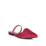 Babe Beachwear sparkling glitter mules for women in vibrant pink with pointed toe and slingback strap
