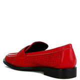 Rag Company red sparkling rhinestone loafers with black sole and studded design