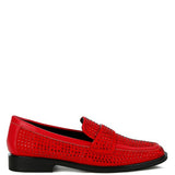 Rag Company red sparkling rhinestone loafers with black sole and decorative rhinestone detailing