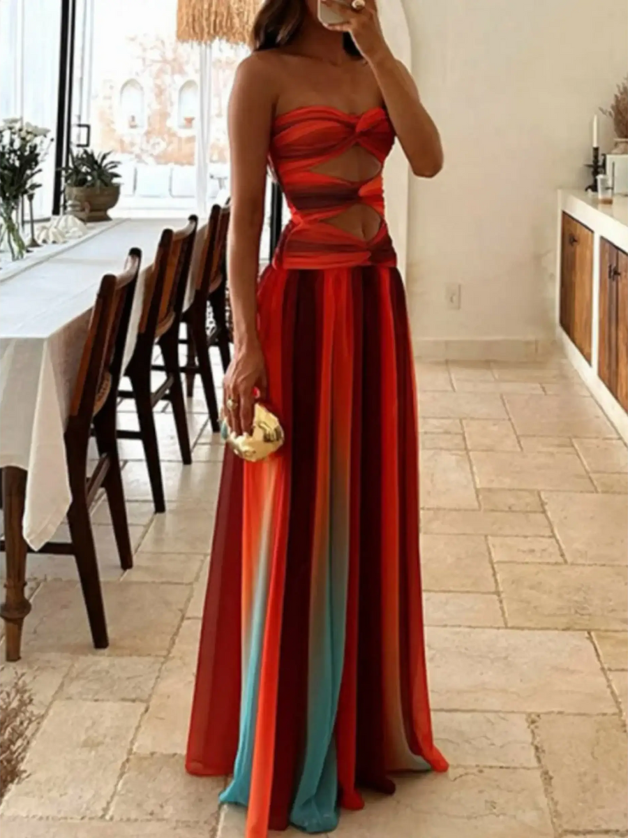 Ombre Strapless Maxi with a Sizzling Twist! - Beach Babes Beachwear - Fort Lauderdale
