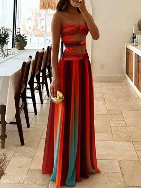 Ombre Strapless Maxi with a Sizzling Twist! - Beach Babes Beachwear - Fort Lauderdale