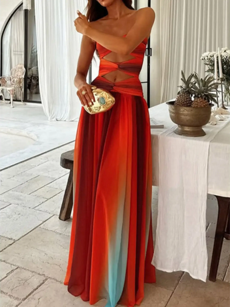 Ombre Strapless Maxi with a Sizzling Twist! - Beach Babes Beachwear - Fort Lauderdale