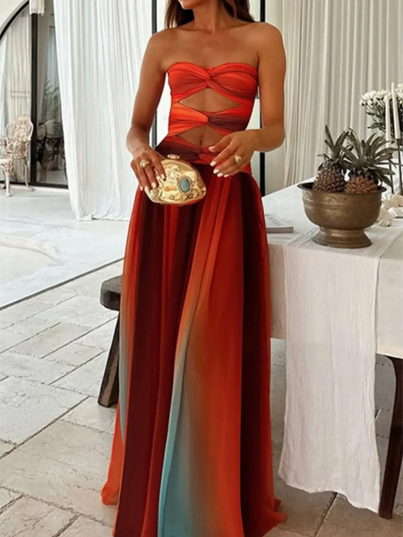 Ombre Strapless Maxi with a Sizzling Twist! - Beach Babes Beachwear - Fort Lauderdale