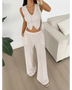 Babe Beachwaer striped knit vest and pants set with sleeveless buttoned vest and wide-leg pants