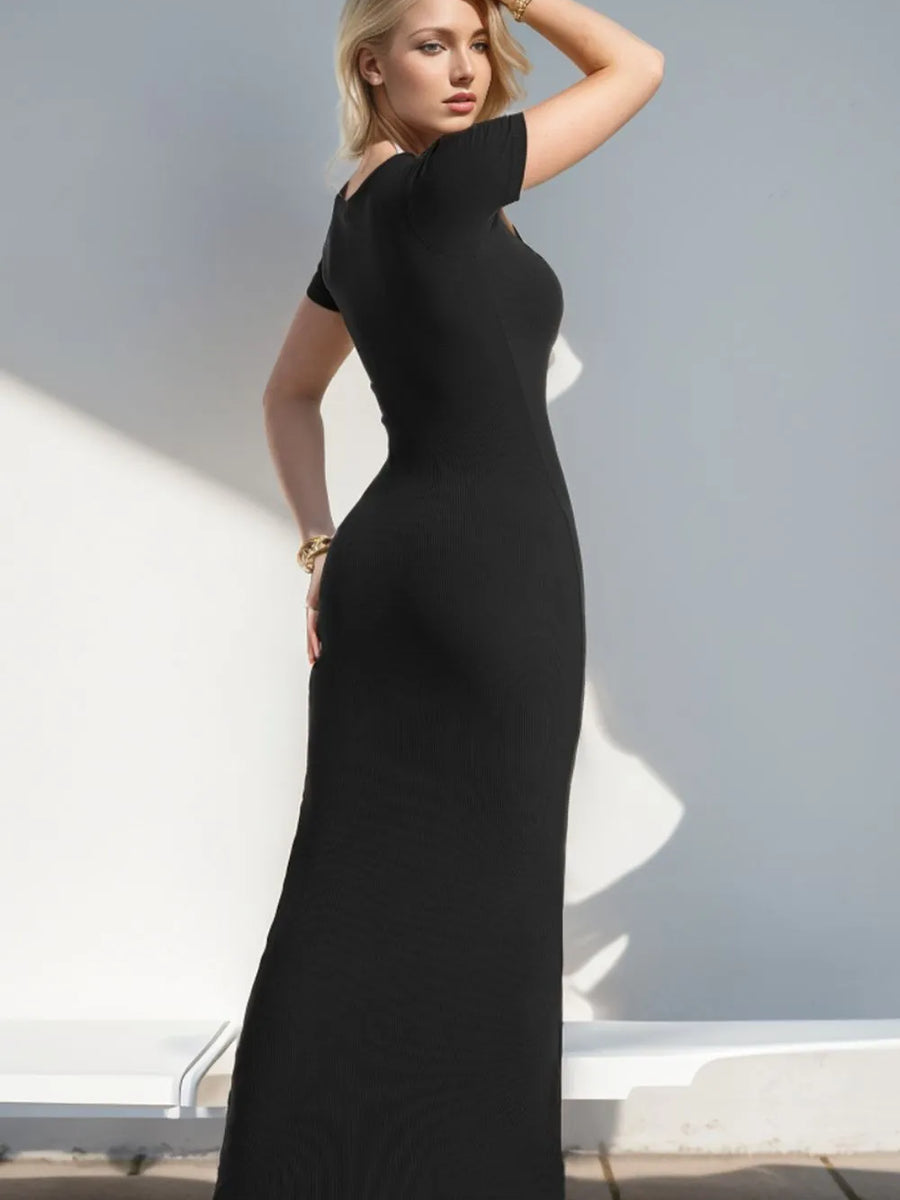 Trendsi black summer shapewear dress with bra pads sleeveless maxi dress for a sleek silhouette