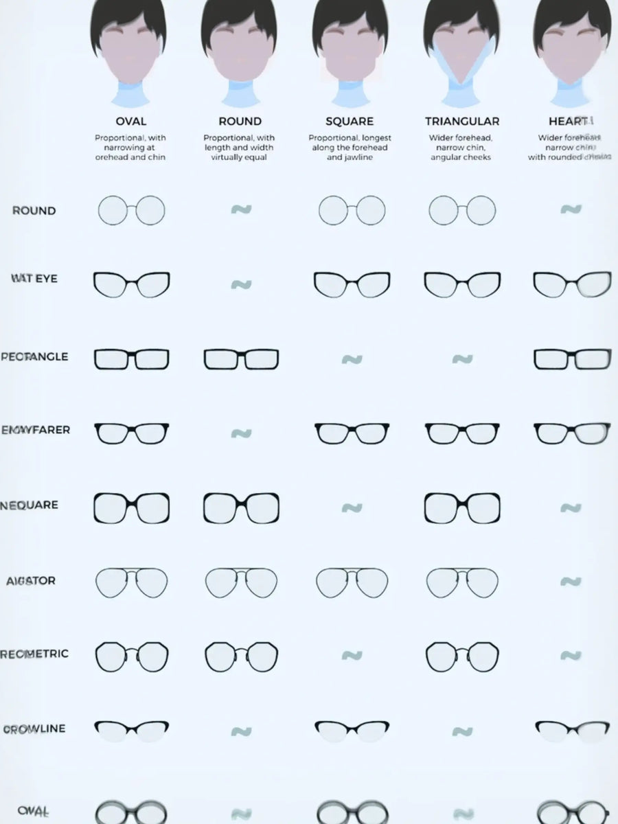 Eyeglass frame style guide for face shapes with Chic Gradient Shades for a stunning look