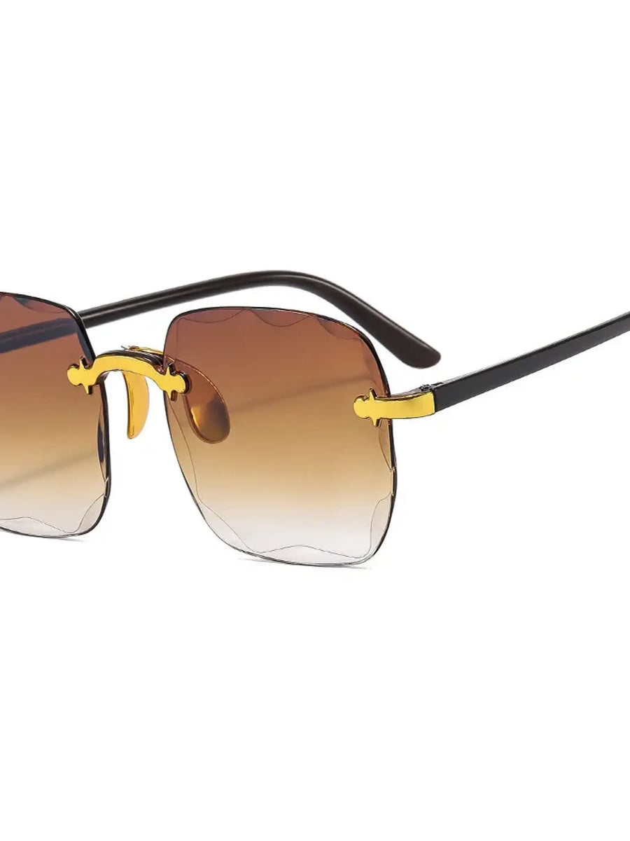 Chic sunglasses with rimless gradient design for a stylish and trendy look