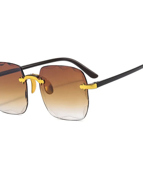 Chic sunglasses with rimless gradient design for a stylish and trendy look