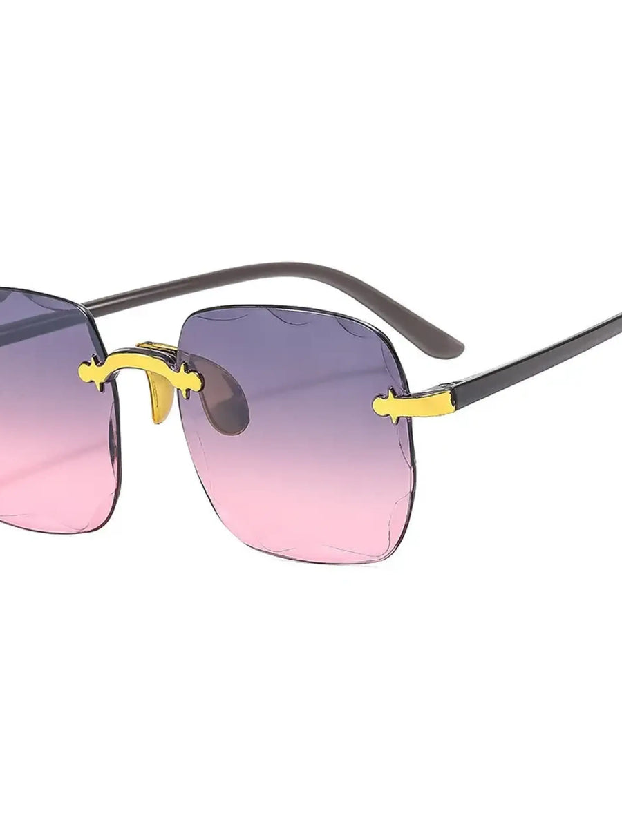 Chic sunglasses with rimless square design and stylish gradient lenses for a stunning look