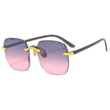 Chic sunglasses with rimless square design and stylish gradient lenses for a stunning look