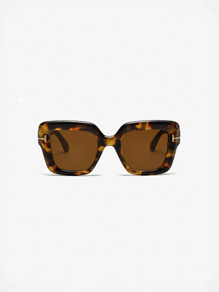 Tortoiseshell-framed sunglasses with brown lenses perfect for beach vacations and styles