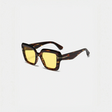 Tortoiseshell sunglasses with yellow lenses perfect for beach vacations and stylish beach styles