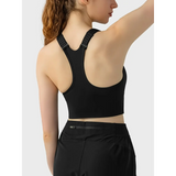 Trendsi black supportive workout bra for women with adjustable straps and racerback design