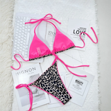 Pink and leopard print bikini from the ultimate swimsuit collection perfect for summer