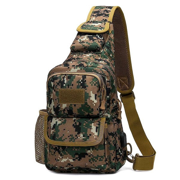 Babe Beachwear camouflage tactical bag for men with multiple compartments and adjustable strap