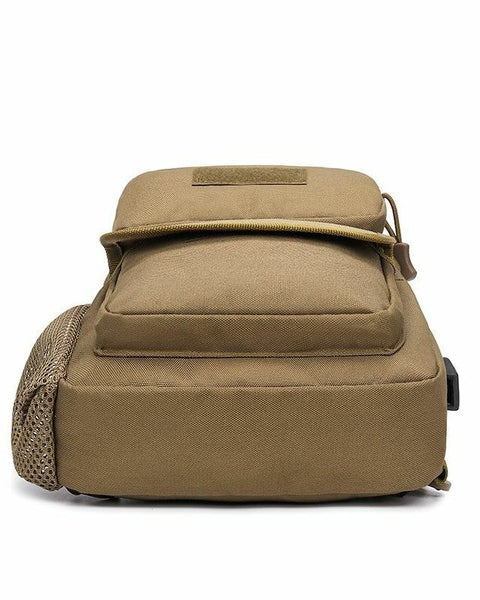 Babe Beachwaer tactical bag for men in brown with multiple compartments and mesh side pocket