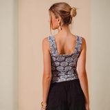 Gray floral tank top from Bloom in Style perfect for summer vibes