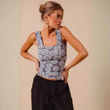 Gray floral patterned tank top from Bloom in Style perfect for casual wears