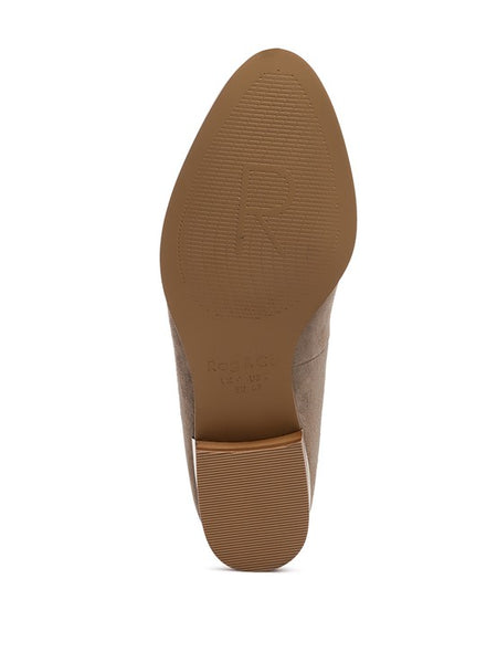 Sole view of Rag Company black genuine leather loafers showing textured brown outsole and heel