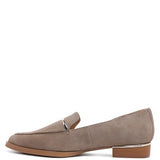 Rag Company black genuine leather loafers with sleek design and low wooden heel