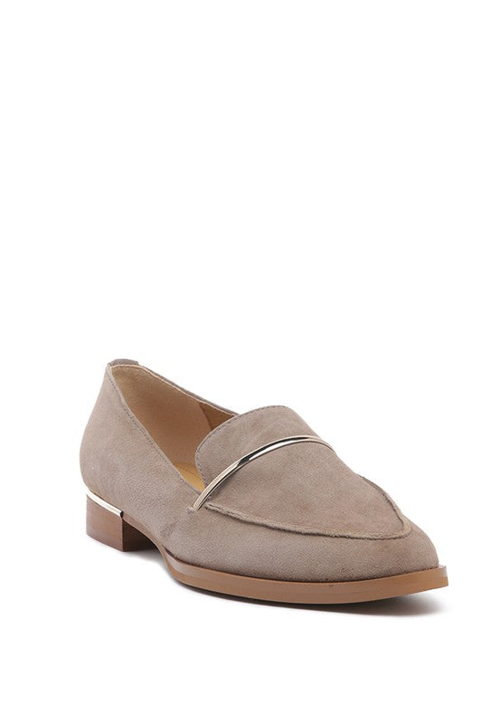 Rag Company black genuine leather loafers styled for a classic, polished look