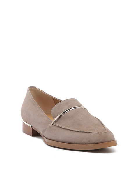 Rag Company black genuine leather loafers styled for a classic, polished look