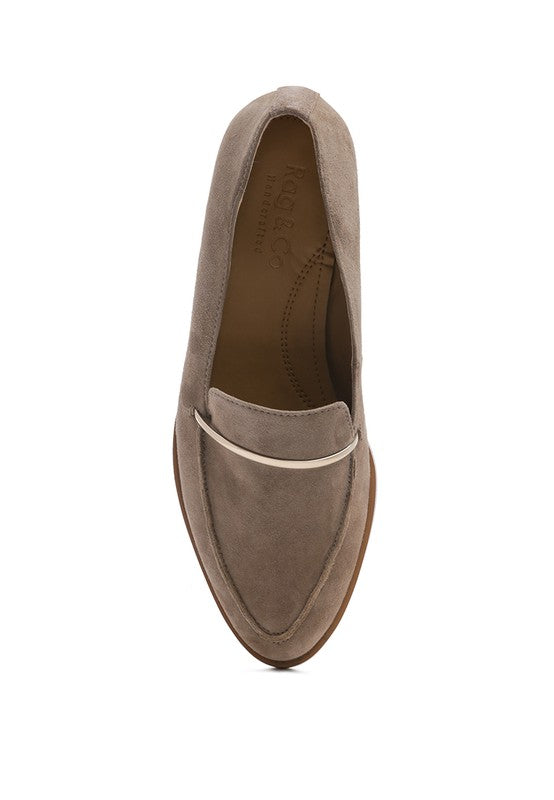 Rag Company black genuine leather loafers in classic slip-on design with smooth finish