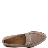 Rag Company taupe suede loafers with metal detail and cushioned insole for casual wear