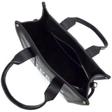 Fashion World large beach tote bag for women in black with spacious interior and zippered pocket