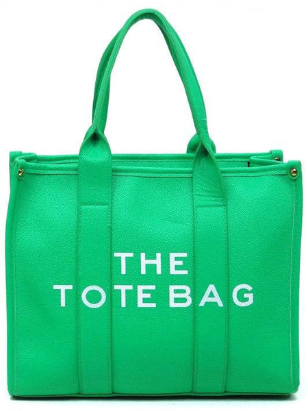 Green large beach tote bag for women by Fashion World with dual handles and spacious design
