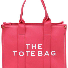 Fashion World large beach tote bag for women in bright pink with sturdy handles and spacious design